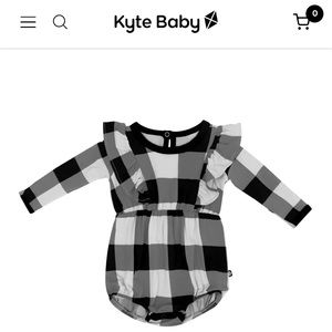 Kyte Baby - Long Sleeve Bubble Romper Midnight Plaid - 6-12mo